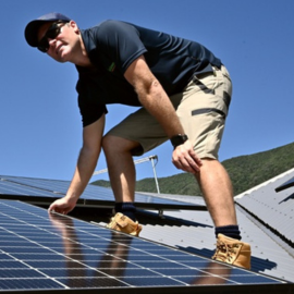 Rob O'Bree inspecting a Solar installation in Cairns